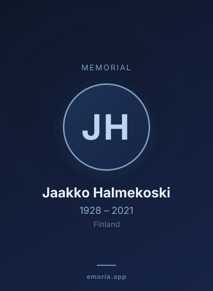 Memorial portrait of Jaakko Halmekoski