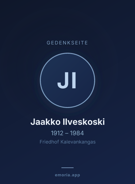 Gedenkportrait von Jaakko Ilveskoski
