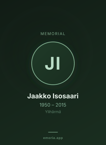 Memorial portrait of Jaakko Isosaari