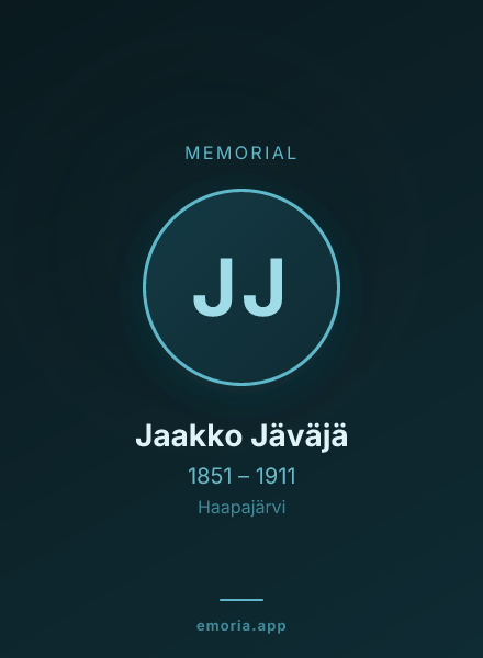 Memorial portrait of Jaakko Jäväjä