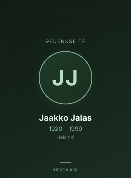 Gedenkportrait von Jaakko Jalas