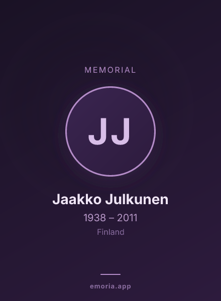 Memorial portrait of Jaakko Julkunen