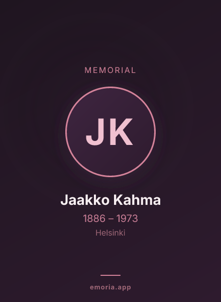 Memorial portrait of Jaakko Kahma