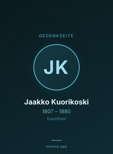 Gedenkportrait von Jaakko Kuorikoski