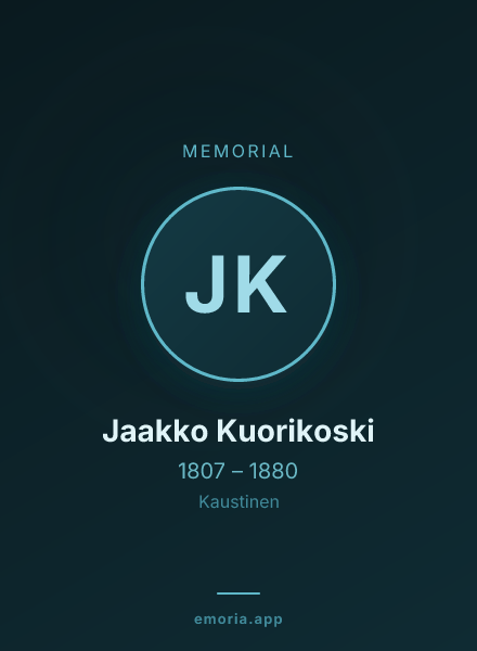 Memorial portrait of Jaakko Kuorikoski