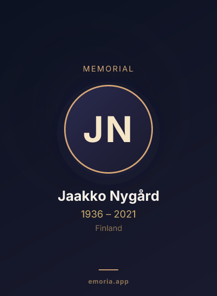 Memorial portrait of Jaakko Nygård