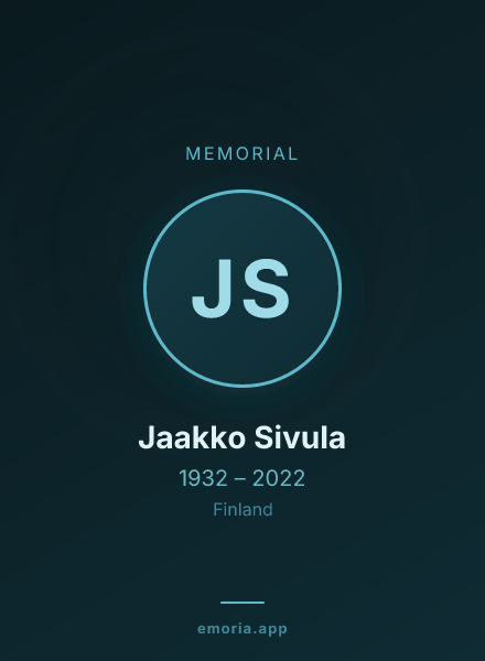 Memorial portrait of Jaakko Sivula
