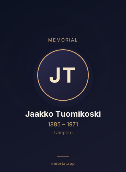 Memorial portrait of Jaakko Tuomikoski