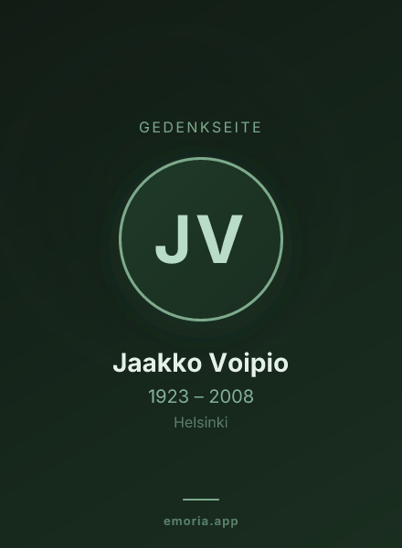 Gedenkportrait von Jaakko Voipio