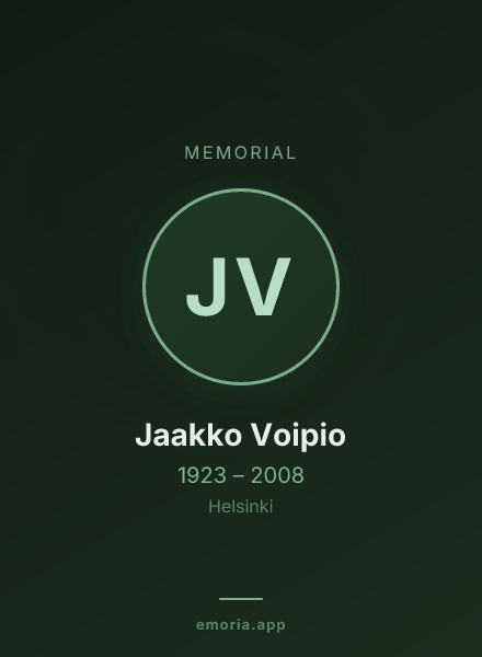 Memorial portrait of Jaakko Voipio