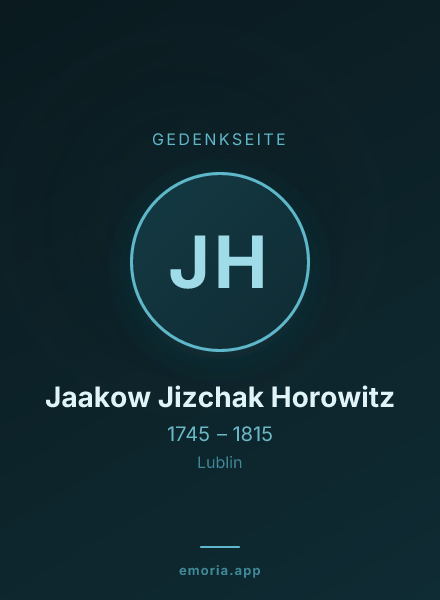 Gedenkportrait von Jaakow Jizchak Horowitz