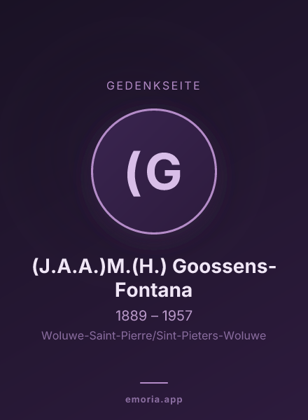 Gedenkportrait von (J.A.A.)M.(H.) Goossens-Fontana