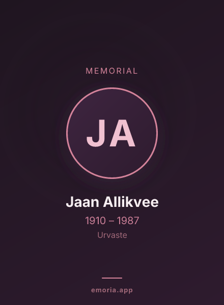 Memorial portrait of Jaan Allikvee