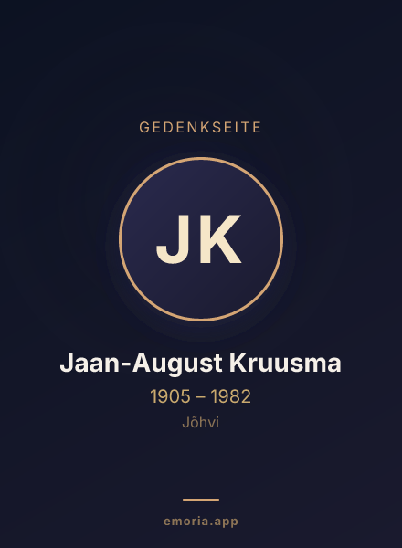 Gedenkportrait von Jaan-August Kruusma