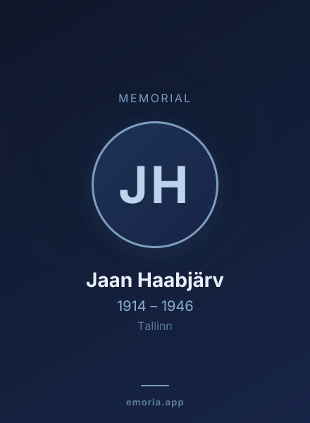 Memorial portrait of Jaan Haabjärv