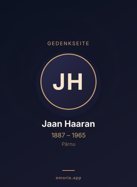 Gedenkportrait von Jaan Haaran