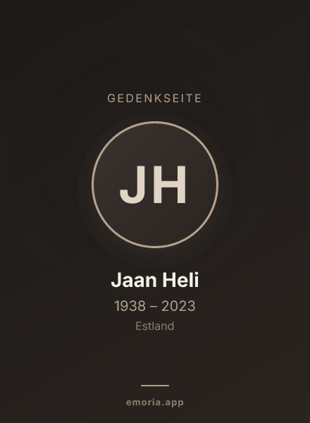 Gedenkportrait von Jaan Heli