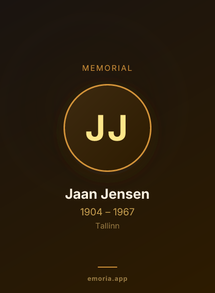 Memorial portrait of Jaan Jensen