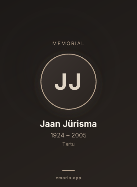 Memorial portrait of Jaan Jürisma