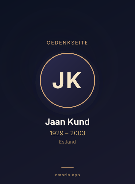 Gedenkportrait von Jaan Kund