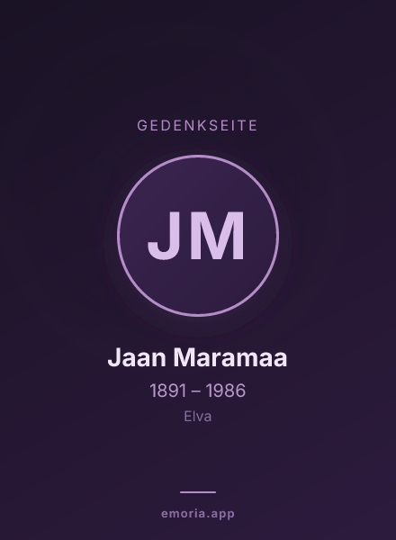 Gedenkportrait von Jaan Maramaa
