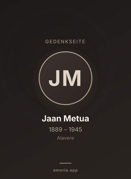 Gedenkportrait von Jaan Metua