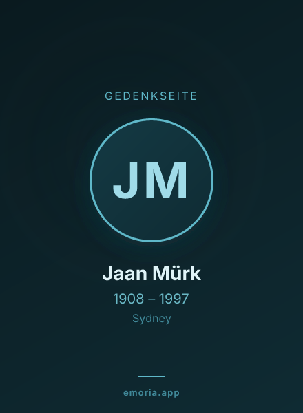 Gedenkportrait von Jaan Mürk