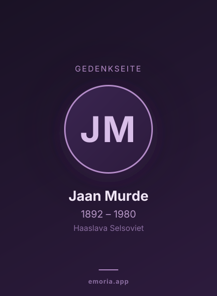 Gedenkportrait von Jaan Murde