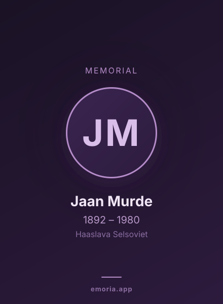 Memorial portrait of Jaan Murde