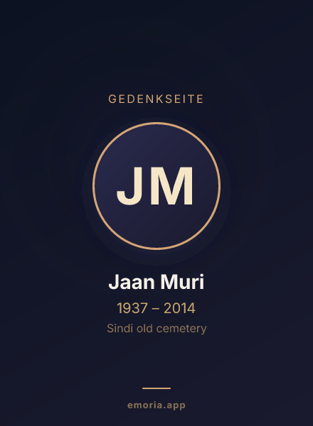 Gedenkportrait von Jaan Muri