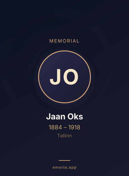 Memorial portrait of Jaan Oks
