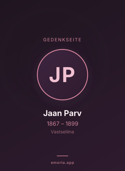 Gedenkportrait von Jaan Parv