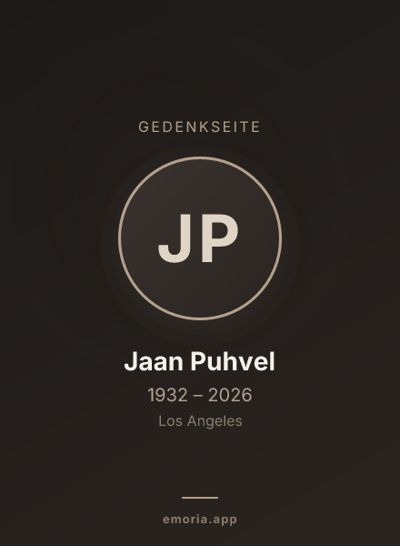 Gedenkportrait von Jaan Puhvel