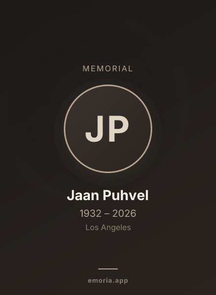Memorial portrait of Jaan Puhvel