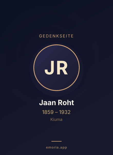 Gedenkportrait von Jaan Roht