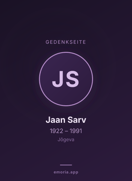 Gedenkportrait von Jaan Sarv