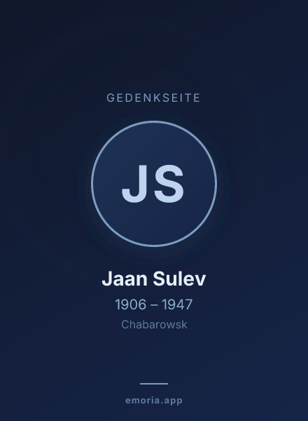 Gedenkportrait von Jaan Sulev