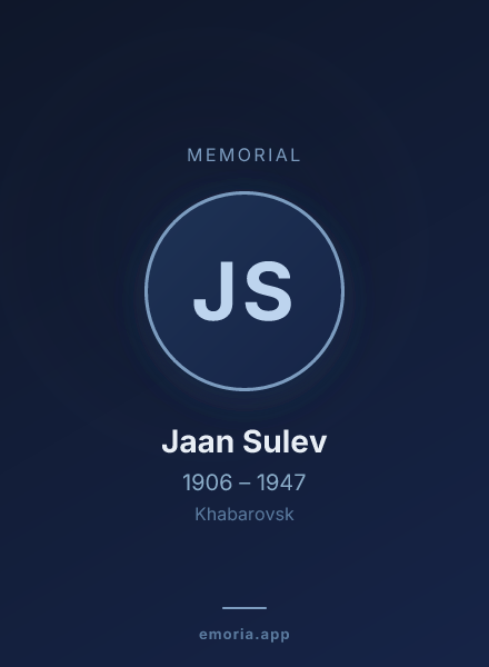 Memorial portrait of Jaan Sulev
