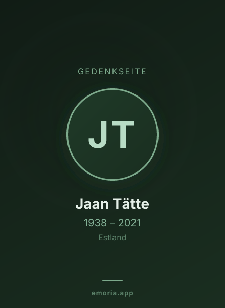 Gedenkportrait von Jaan Tätte