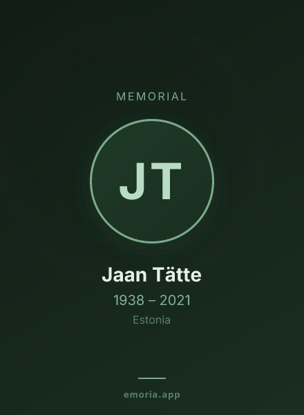 Memorial portrait of Jaan Tätte