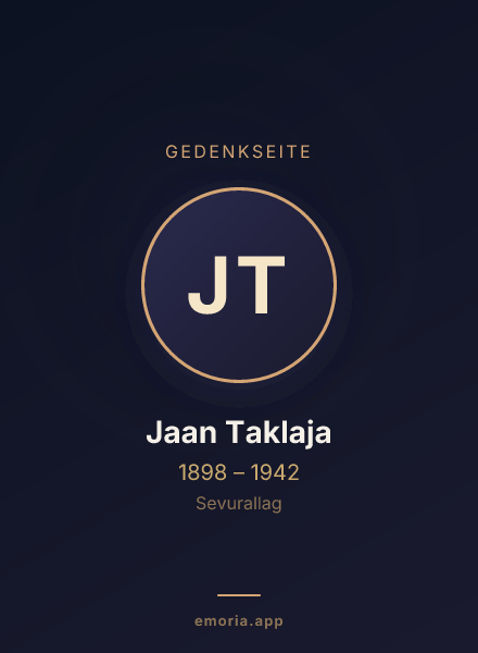 Gedenkportrait von Jaan Taklaja