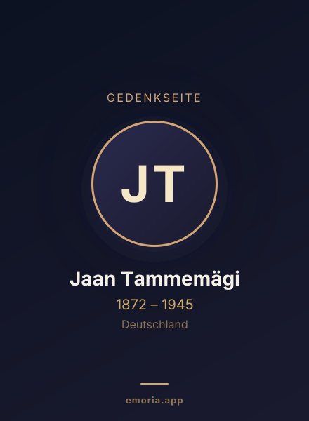 Gedenkportrait von Jaan Tammemägi