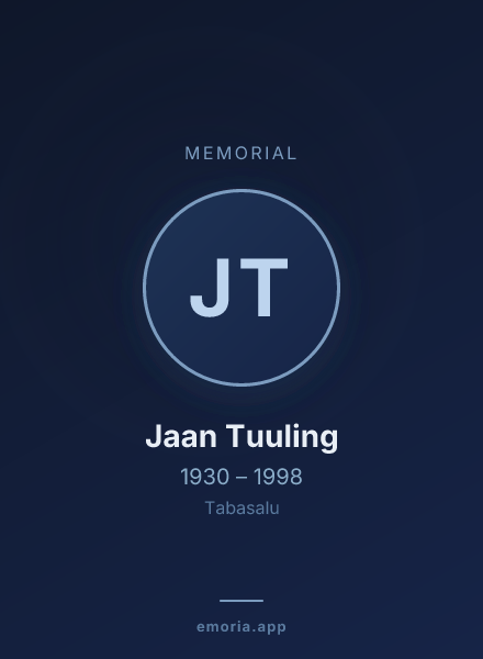 Memorial portrait of Jaan Tuuling