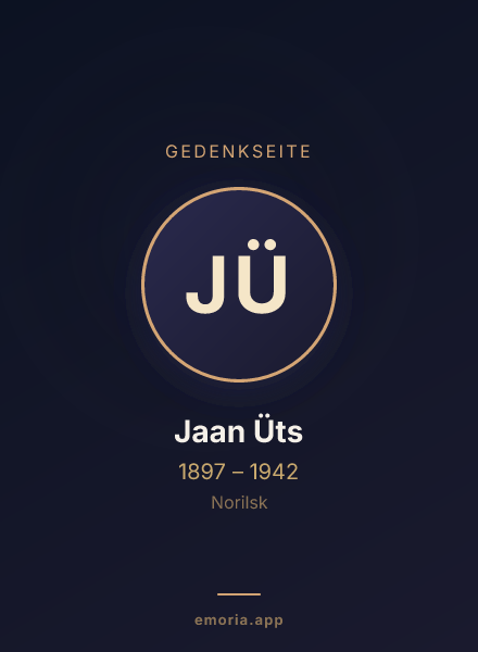 Gedenkportrait von Jaan Üts