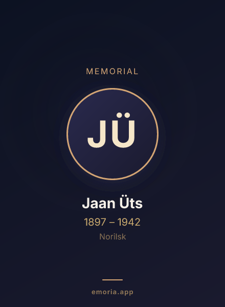 Memorial portrait of Jaan Üts