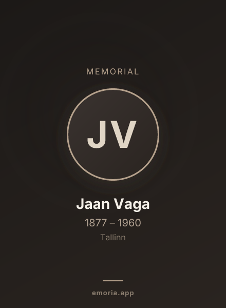 Memorial portrait of Jaan Vaga