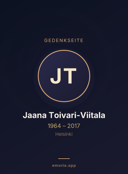 Gedenkportrait von Jaana Toivari-Viitala