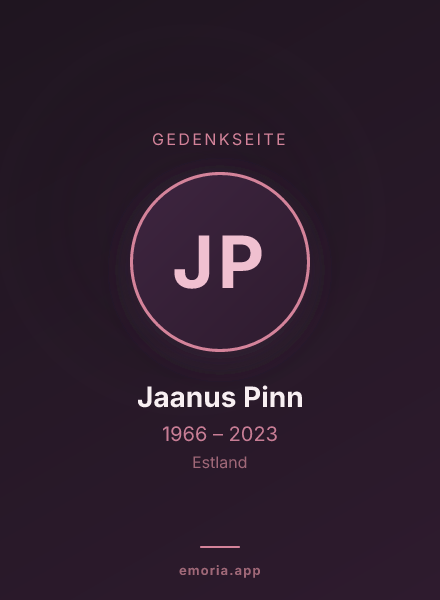Gedenkportrait von Jaanus Pinn