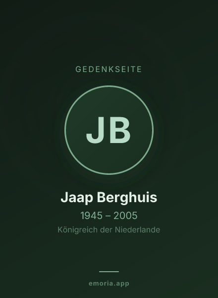Gedenkportrait von Jaap Berghuis