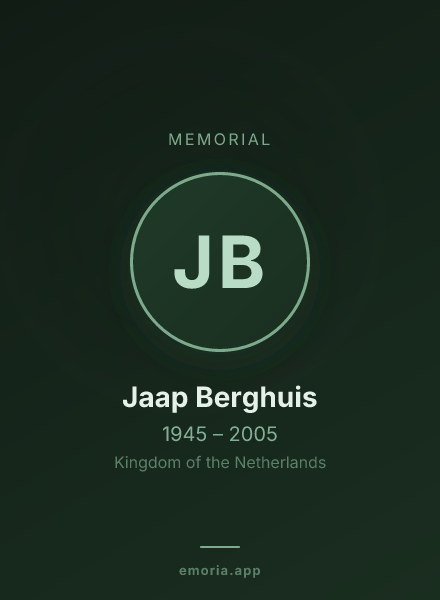 Memorial portrait of Jaap Berghuis